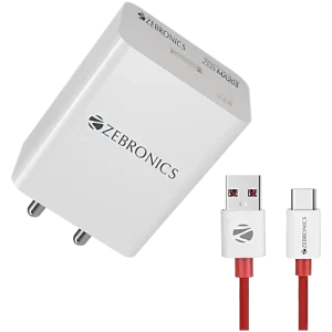 Zebronics MA203 USB Port/Single Port Adapter - 30 Watts, Quick Charger, White, 1 pc