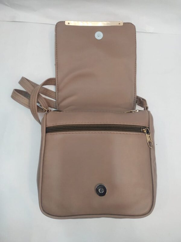 Beige Women Sling Bag Stylish Trendy PU Leather Sling Bag for Women with Adjustable Strap & Tassel - Image 2