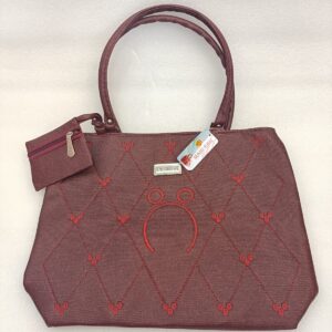 women shoulder handbag style maroon color