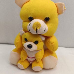 Double Teddy Bear Plush Animal Toy For Kids (Yellow)
