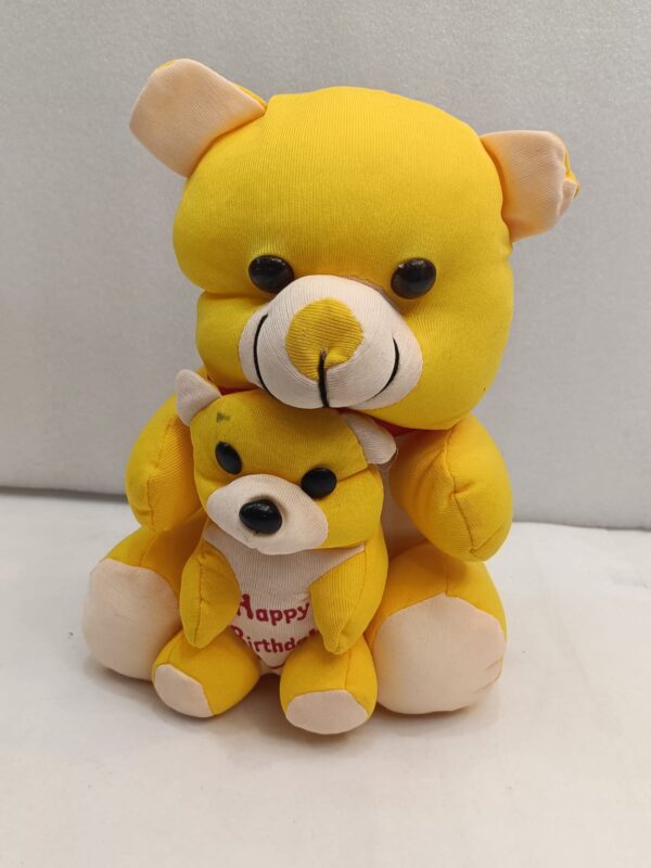 Double Teddy Bear Plush Animal Toy For Kids (Yellow)
