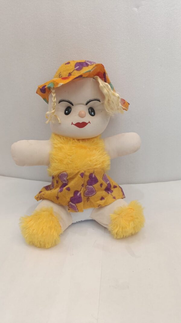 Stuffed Soft Far Doll for Baby Girl- YELLOW & PURPULE