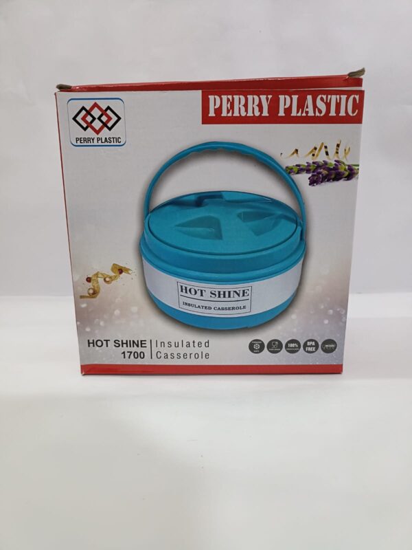 Insulated Inner Steel Casserole for Roti, 1700ml, blue | Hot Box for Kitchen | Hot Pot for Home | Chapati Box | Locks in The Cold & Heat for Long | Serving Bowl with Lid | - Image 3