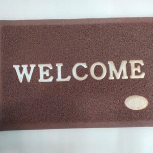 Solid Brown PVC Anti Skid Welcome Printed Heavy and Large Door Mat Bath Mat for Bath Room and Home Entrance (Brown, Size- 38 x 58 cm or 16 x 24 inch, Thickness-10 mm)