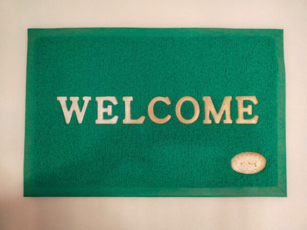 EVERNEEDS PVC Anti Slip Welcome Door Mat for Home Entrance, Office, Shop(Pack of 1 Pcs) (Green)