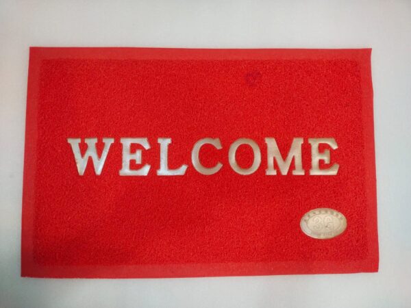 Welcome Plastic Door Mat  (Red, Medium, Pack of 1)