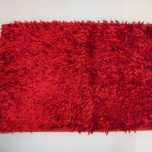 Fur Fabric Door mats of Red Colour in 16 * 24 Size