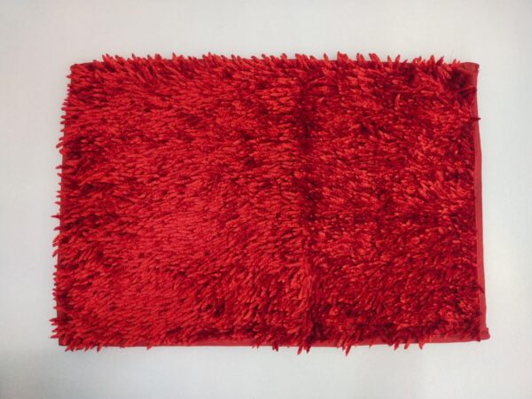 Fur Fabric Door mats of Red Colour in 16 * 24 Size