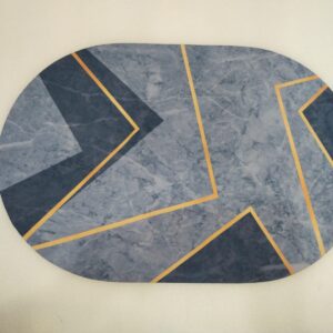 Oval Bathmat | Soft Anti Skid Door Mat | Non Woven Floor Mat for Home | Non-Slip Mat for Shower-Bathtub | HY053 | Gray