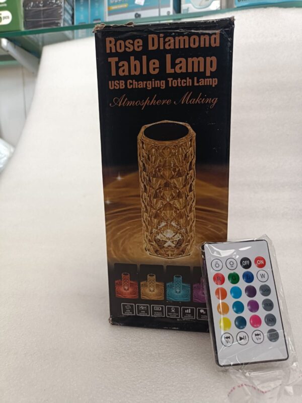 Crystal Diamond Table Lamp Color Changing, Touch Control Creative Rose LED Ambient Night Light, Modern Bedside lamp Home Candlelight Dinner Decoration - Image 3