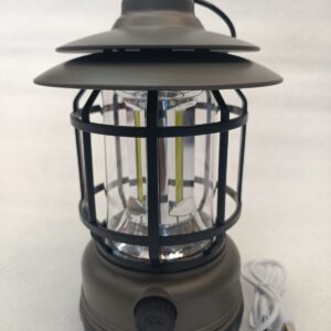 Camping Lantern, Retro Metal Camping Light, Battery Powered Hanging Lamp, Portable Lantern Flashlight COB Brightness Tent Light for Camping, Night Fishing, Hiking, Home Lighting (Without Battery)