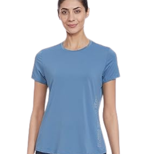 Van Heusen Women's Polyester Regular Fit Proactive Anti Bacterial T-Shirt - Round Neck, Moisture Wicking, Short Sleeve