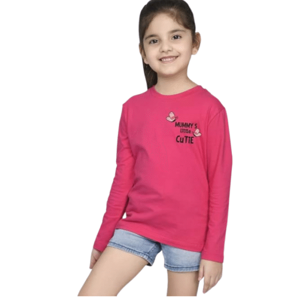 Nusyl Girl's Printed Regular Fit T-Shirt