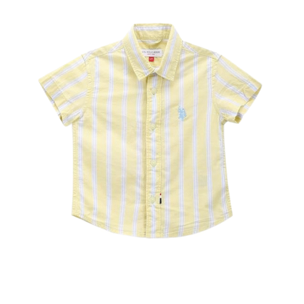 U.S. POLO ASSN. Boys Cotton Striped Regular Fit Shirt