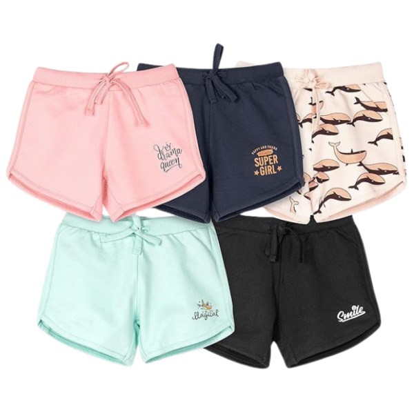 Real Basics Premium Multicolour Cotton Shorts for Girls