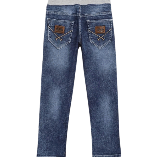 Chopper Club Boys (6-15 Yrs) Jeans with Inner Elastic & Drawstrings in Stretchable 3x1 Denim Fabric Slim Fit
