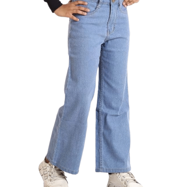 ADBUCKS Stretchable Denim Fabric High Rise Straight Fit Jeans for Girls