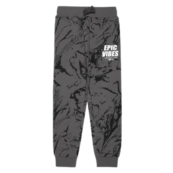 Alan Jones Clothing Boy's Slim Fit Mid Rise Patterned Cotton Joggers Track Pant