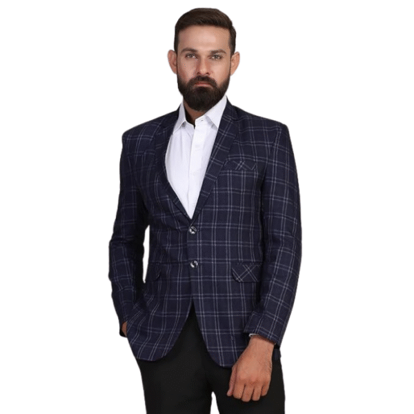 TAHVO Grey Notched Lapel Blazer with Hanky