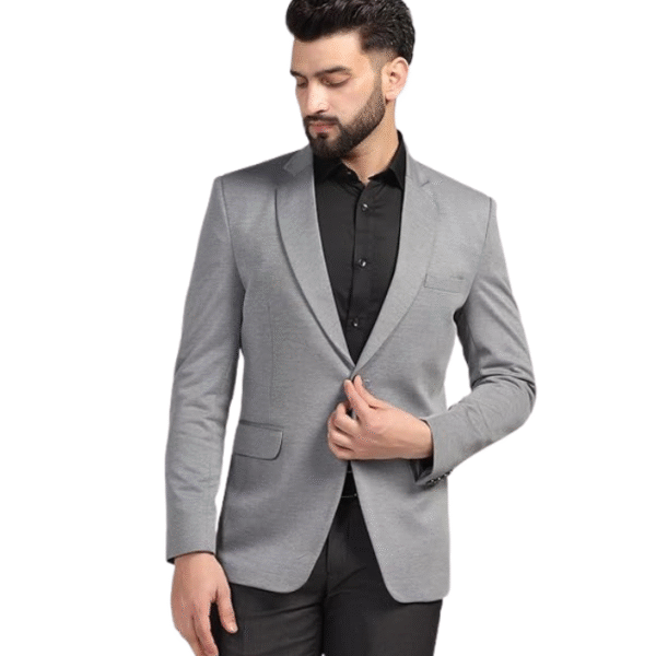 TAHVO Men Blazer Lycra Fabric Slim Fit Single Breasted Blazer