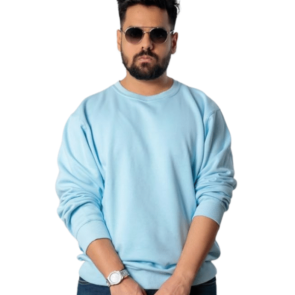 Todo BASIQUE Mens Cotton Ribbed Round Neck Full Sleeve Sweatshirt