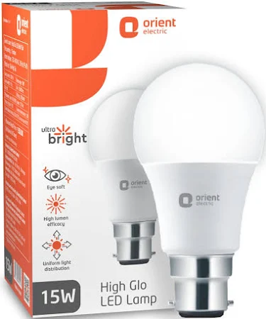 Orient Electric High Glo LED Bulb 15W Cool White 6500K B22d Pack of 1