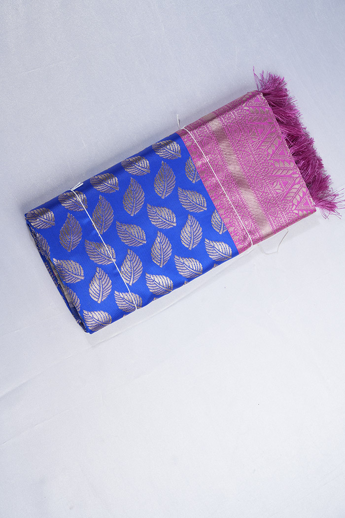 GURUKUL LICHHI BANARAS-blue-Saree-img-01